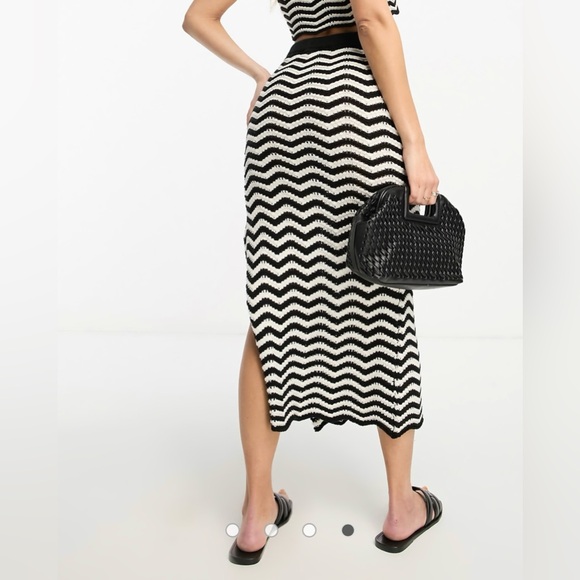 ASOS Crochet Stripe Midi Skirt - Picture 3 of 6